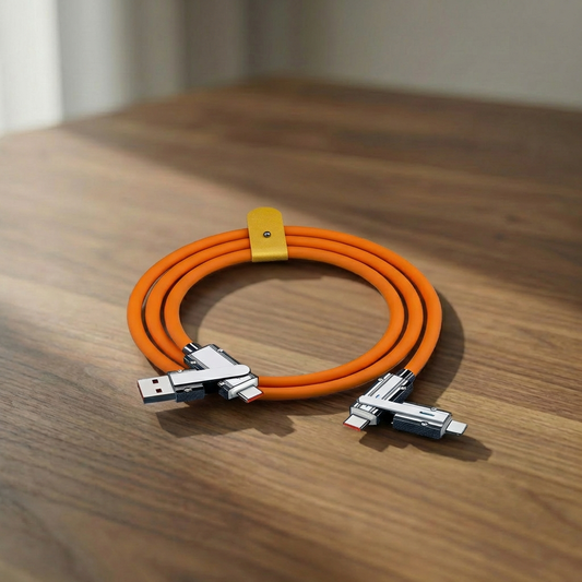 Zinc Alloy 4-in-1 100W Fast Charging Data Cable
